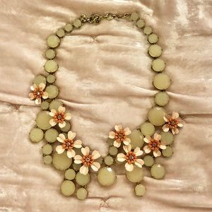 J Crew Pink Flower Statement Necklace